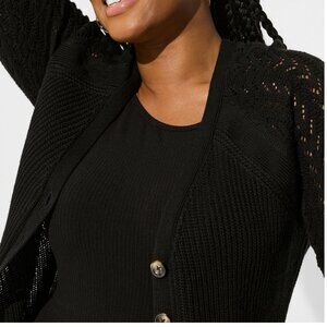 GUC Torrid Pointelle Sleeve V-Neck Cardigan